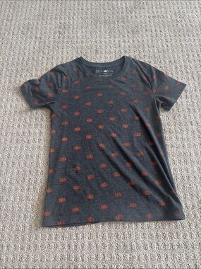 Fifth Sun Kids Charcoal Tee with Orange Pumpkin Motif